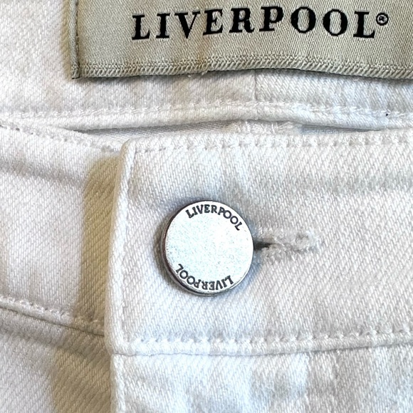 LIVERPOOL Crop Flare Hannah Jeans Embroidered Eyelet Raw Hem Pants Stretch 8 29 - Picture 5 of 16